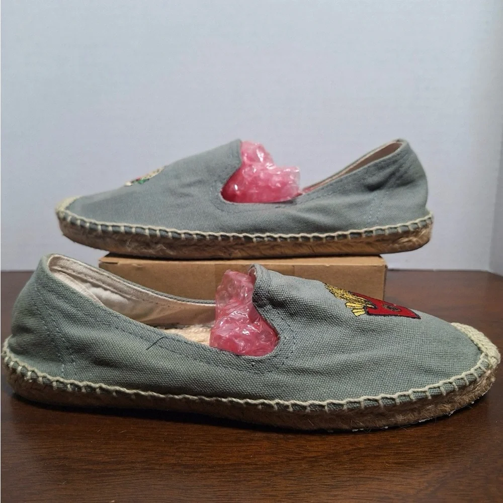 Steve Madden Gray Espadrilles with Fun Embroidery